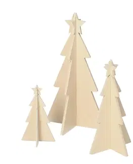 Vianočné dekorácie Dekorácie Rustic Trees 3 ks prírodné