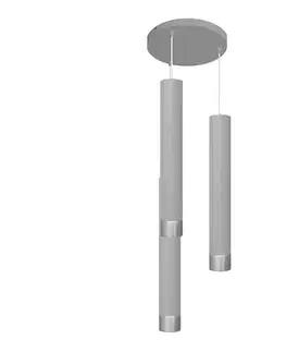 Svietidlá  LED Luster na lanku TUBA 3xGU10/4,8W/230V šedá/lesklý chróm W-KD 1111/3 GR+CH
