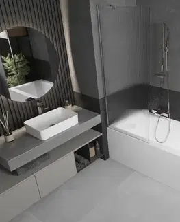 Sprchové dvere MEXEN/S - Next vaňová zástena FIX 70 x 150, prúžky, chróm 895-070-000-00-09-01