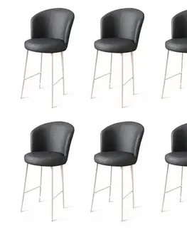 Barové stoličky Bar Stool Set (6 Pieces) Uras - Anthracite, White