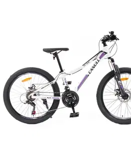 Bicykle Juniorský bicykel Canull XC 241 24" - model 2026 biela/fialová - S (135-161 cm)