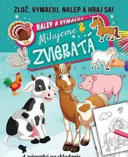 Nalepovačky, vystrihovačky, skladačky Milujeme zvieratá - nalep a vymaľuj