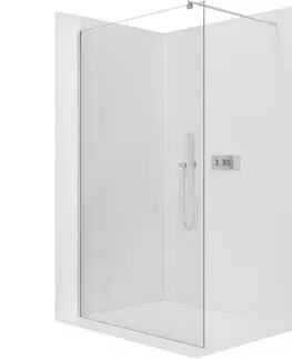 Sprchové dvere CERANO - Sprchová zástena Walk-in Onyx Round Ľ/P - 6 mm - chróm, transparentné sklo - 110x190 CER-670891