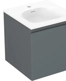 Kúpeľňový nábytok MEXEN/S - Orio kúpeľňová skrinka 45 cm s umývadlom Vela, 1 šuplík, grafit mat/biela mat 91A10-04547-1-BF66-W23M01