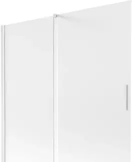 Sprchové dvere MEXEN/S - Velar dvojkrídlová posuvná vaňová zástena 160 x 150, dekor, biela 896-160-000-31-20