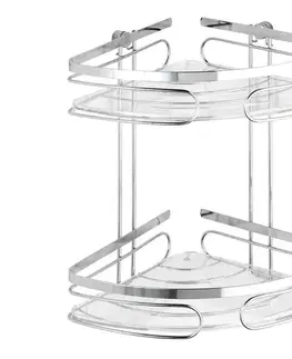 Svietidlá WENKO 20412100-Rohový regál PREMIUM NEREZOVÁ OCEĽ 26,5x27,5 cm nerezový/strieborný 20412100