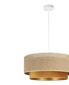 Svietidlá  Luster na lanku SARTA 1xE27/60W/230V priemer 45 cm medená/juta H0193