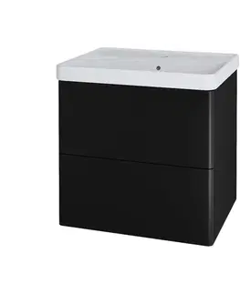 Kúpeľňový nábytok Mereo Siena, kúpeľňová skrinka s keramickým umývadlom 61 cm, čierna mat CN440