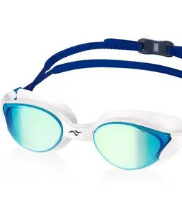 Plavecké okuliare Aqua Speed Vortex Mirror White/Blue/Rainbow Mirror