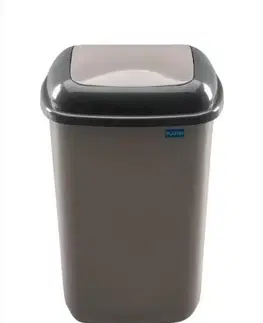 Odpadkové koše Kinekus Kôš na odpad preklápací 28L, plastový, QUATRO, mocca