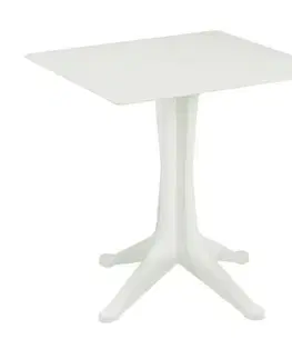 Záhradné stolíky Kinekus Stôl biely, 70x70cm, PONENTE