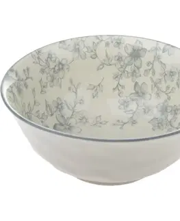 Misky a misy Keramická servírovacia misa Nežné kvety 20 cm, sivá