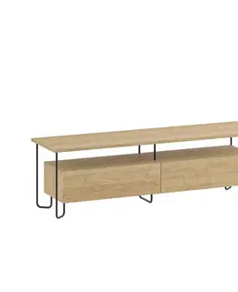 TV stolíky Industriálny TV stolík YOSHI, dub