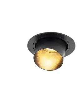 Zapustené svietidlá Moderné zapustené bodové svetlo čierne okrúhle naklápateľné - Installa