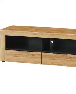Sektorový nábytok TV stolík 2D 24 Kama dub camargue/čierna mat