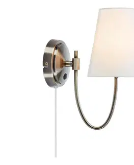 Svietidlá Markslöjd 108908 - Nástenné svietidlo AMAR 1xE14/40W/230V biela/mosadz 108908