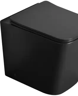 Záchody MEXEN - Cube misa wc stojaca Rimless vrátane sedátka s slow slim, duroplast, čierna mat 32924085