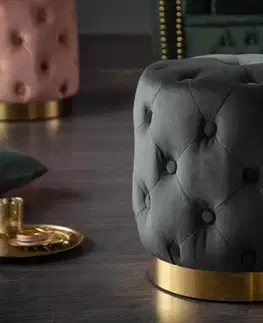 Taburety a podnožky Chesterfield taburet ZETHOS Dekorhome