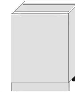 Kuchynské skrinky stojace Kuchynská skrinka Zoya D60pc Pl Biely hrášok / Biely