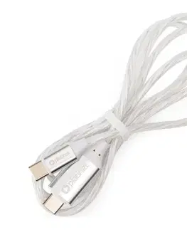 Predlžovacie káble  USB kábel USB-C / USB-C konektor s LED podsvietením 60W 1m biela PSCC1L