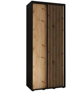 Šatníkové skrine Skriňa Lanko 1-120 (45) čierna/artisan