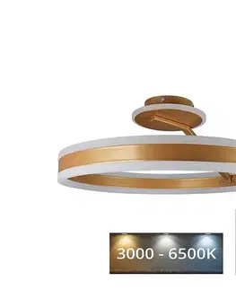 Svietidlá  LED Stmievateľný prisadený luster LED/86W/230V 3000-6500K zlatá + diaľkové ovládanie TA1307/G