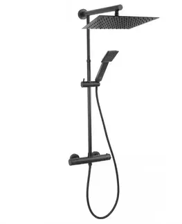 Sprchové sety - povrchová montáž Stĺp s termostatom Trevi Square Black