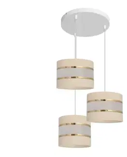 Svietidlá  Luster na lanku HELEN 3xE27/15W/230V krémová W-KD 0801/3 EC+GO+MAT