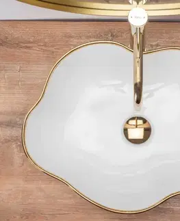 Umývadlá REA - Umývadlo na dosku Pearl Gold Edge REA-U0696