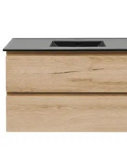 Kúpeľňový nábytok Kúpeľňová skrinka 2 zásuvková s umývadlom SAT B-Way 99x50x45 cm dub mat BWAY2100OAKU4B BWAY2100OAKU4B