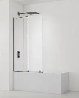 Sprchové dvere Vaňová zástena SAT Walk-In Xmotion 150x117,5 cm PVD Gun metal SATWIXMVZ150GM SATWIXMVZ150GM