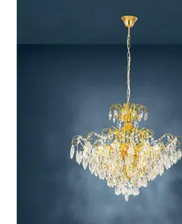 Svietidlá Eglo 39606 - Luster na reťazi FENOULLET 9xE14/25W/230V zlatá 39606