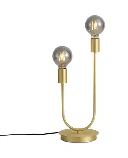 Stolné lampy Stolná lampa Art Deco mosadz 2-svetlá - Tuning