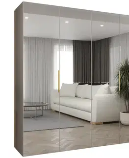 Šatníkové skrine Skriňa Marbella III 200 kašmír/zlatá