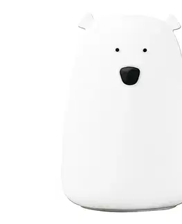 Lampy  LED RGB Detská dotyková lampička BEAR LED/0,8W/5V biela + USB 312952