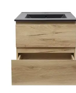 Kúpeľňový nábytok Kúpeľňová skrinka 2 zásuvková s umývadlom SAT B-Way 59x50x45 cm dub mat BWAY260OAKU4B BWAY260OAKU4B