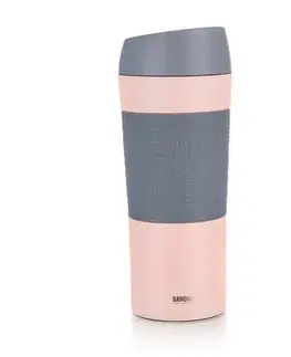 Termosky a termohrnčeky Banquet Hrnček cestovný dvojstenný MATTY 400 ml, ružová