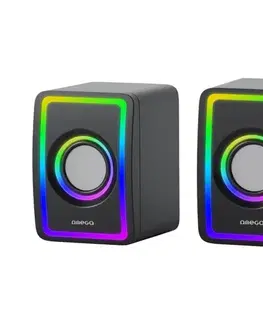 Predlžovacie káble  USB Reproduktory s RGB podsvietením 2x3W/5V čierna OGG155