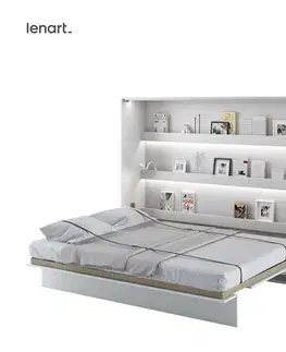 Postele Dig-net nábytok Sklápacia posteľ Lenart BED CONCEPT BC-14p | biely lesk 160 x 200 cm