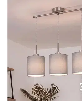 Svietidlá BRILAGI - LED luster na lane NUBILA 3xE27/60W/230V svetlosivá EG32521+3xBG2454