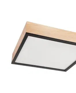 Svietidlá  Stropné svietidlo NATURAL SQUARE 4xE27/15W/230V 48x48 cm borovica/čierna LD-PD-9.6/SOSNA/CZARNY