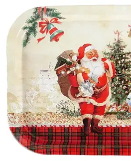 Vianočné dekorácie MAKRO - Podnos dekoračný vianočný 34x23cm, plech