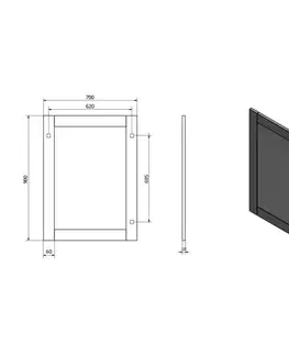 Kúpeľňový nábytok AQUALINE - FAVOLO zrkadlo v ráme 70x90cm, biela mat FV090