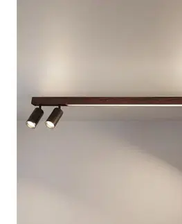 Svietidlá BRILAGI - LED Bodové svietidlo SELE 4xGU10/30W/230V + LED/25W čierna/dubový dekor WO-LEDSELE120-08-OEM
