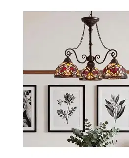 Svietidlá Elstead Quoizel QZ-LARISSA-3P-CH - Závesný luster na reťazi Tiffany LARISSA 3xE27/60W/230V QZ-LARISSA-3P-CH