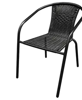 Záhradné ratanové kreslá Technoratanová stolička Bistro XT1101 čierna