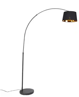 Oblúkové lampy Moderná oblúková lampa čierna so zlatom - Arc Basic