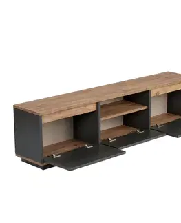 TV stolíky ANTIC TV stolík s dvierkami, antracit/borovica Atlantic