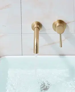 Kúpeľňové batérie REA - Podomietková umývadlová batéria Lungo kartáčované zlato + BOX REA-B4109