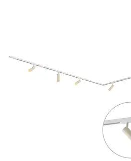 Koľajnicové svetelné systémy Moderný koľajnicový systém s 5 bodovými svetlami biely s béžovou 1-fázový GU10 35mm - Iconic Jeana Luxe